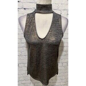 En Elly metallic silver Halter tank top Sizz XS